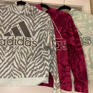 Adidas Hooded Sweatshirts (girls size 14)